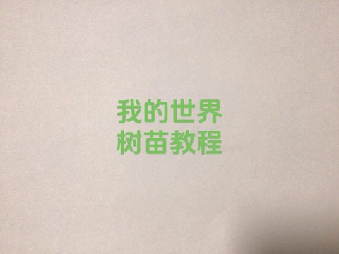 迷你世界如何种树苗